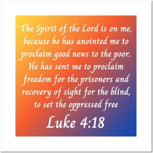 Bible Verse Luke 4:18 Posters and Art